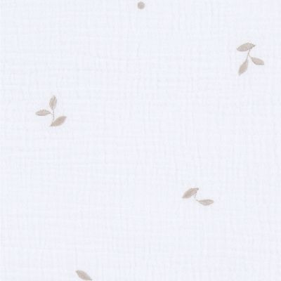Noukie's F&O Bedomrander Met Borduursel - Mousseline - Wit 