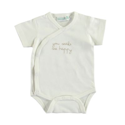 Babylook Happy Korte Mouw Overslag Romper - Snow White