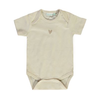 Barboteuse à manches courtes Babylook Heart - Sandshell