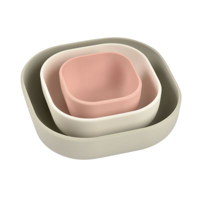 Béaba Kommen Set Siliconen Velvet Grey/Cotton/Dusty Rose


