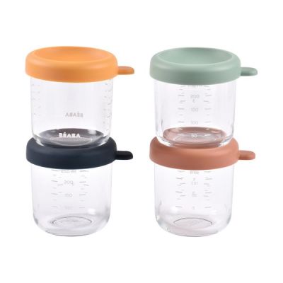 Beaba Bewaarpotje Glas Sunrise Color Mix Set 250 ml 4-Pack
