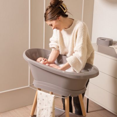 Bebe-Jou Sense Badstandaard en Babybad - Chalk Brown