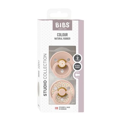 BiBs Studio Jasmin Fopspeen - Rond - 2 Stuks - 6-18 Mnd - Blush Mix