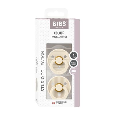 Bibs Fopspeen Latex Studio Pin Ivory Vanilla Mix Size 1 (2-Pack)
