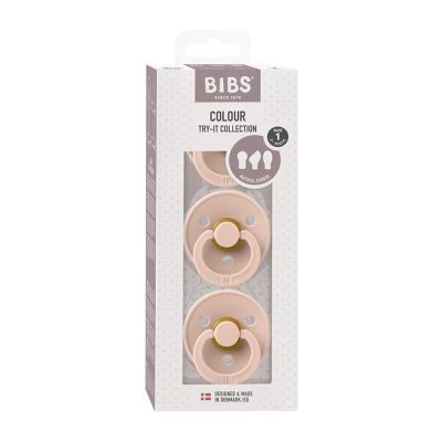 BiBs Try-It Fopspeen - 3 Stuks - 0-6 Mnd - Blush