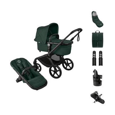 Bugaboo Fox 5 Renew Kinderwagen 2-in-1 - Essential Bundel - Black / Fern Green Bugaboo Fox 5 Renew Kinderwagen 2-in-1 - Essential Bundel - Black / Fern Green