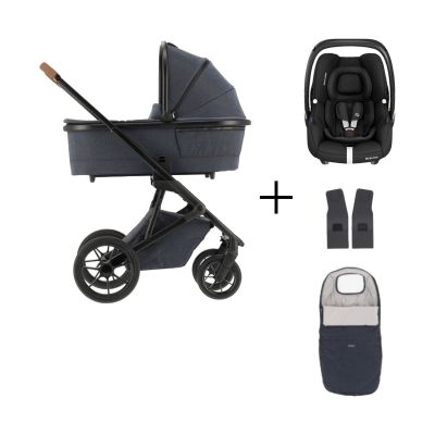 Qute Q-Rider Plus Kinderwagen 4-in-1 Denim Blue | Maxi-Cosi Cabriofix i-Size Essential Black