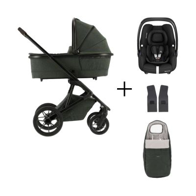 Qute Q-Rider Plus Kinderwagen 4-in-1 Thyme Green | Maxi-Cosi Cabriofix i-Size Essential Black
