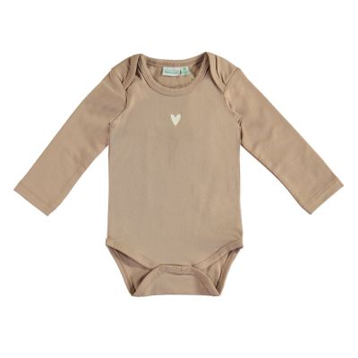 Babylook Heart Romper - Maat 50 - Warm Taupe