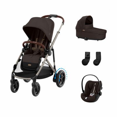 Cybex e-Gazelle S 3-in-1 Kinderwagen Set S - Taupe/Chocolate Brown Cybex e-Gazelle S 3-in-1 Kinderwagen Set S - Taupe/Chocolate Brown