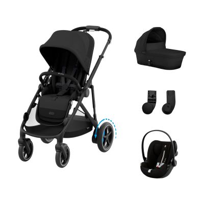 Cybex e-Gazelle S 3-in-1 Kinderwagen Set S - Black/Moon Black