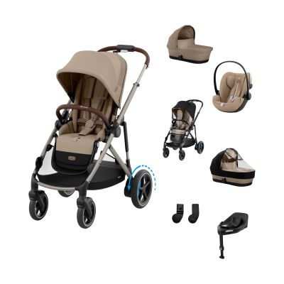 Cybex e-Gazelle S 3-in-1 Kinderwagen Set XL - Taupe/Almond Beige