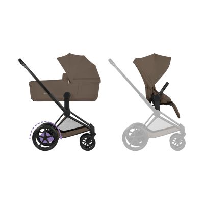 Cybex e-Priam 5 Comfort Kinderwagen 2-in-1 - Matt Black/Coconut Brown  