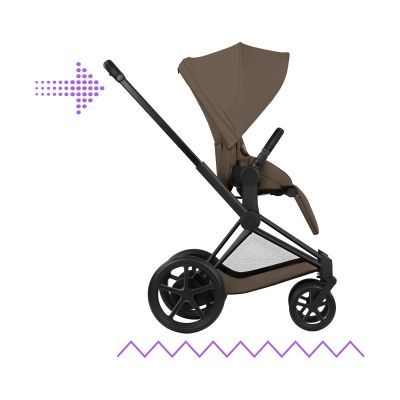 Cybex e-Priam 5 Comfort Kinderwagen 2-in-1 - Matt Black/Coconut Brown  