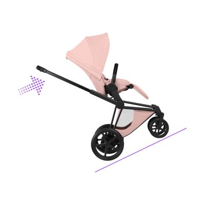 Cybex e-Priam 5 Style Kinderwagen 2-in-1 - Matt Black/Peach Pink Cybex e-Priam 5 Style Kinderwagen 2-in-1 - Matt Black/Peach Pink