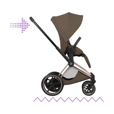 Cybex e-Priam 5 Style Kinderwagen 2-in-1 - Rosegold/Coconut Brown
