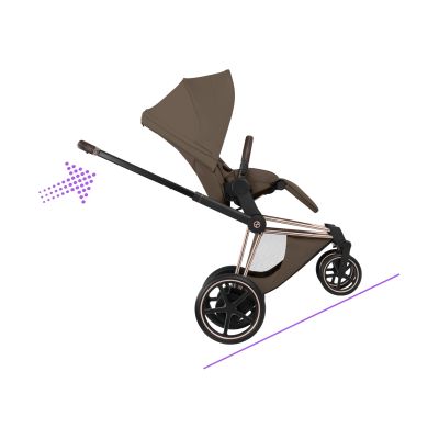 Cybex e-Priam 5 Style Kinderwagen 2-in-1 - Rosegold/Coconut Brown