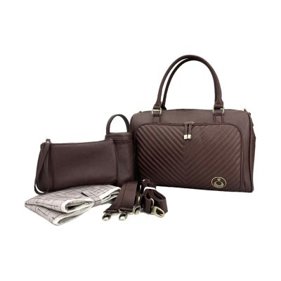 Isoki Double Zip Satchel Quilted Chocolate