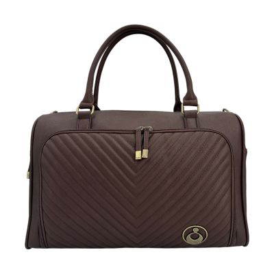 Isoki Double Zip Satchel Quilted Chocolate