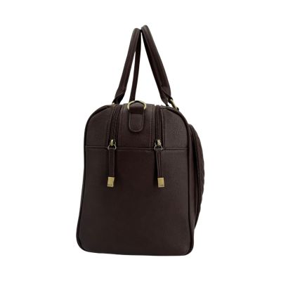 Isoki Double Zip Satchel Quilted Chocolate