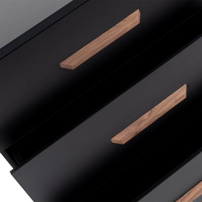 TWF Ledikant 60 x 120 - Commode 3 Laden - Hanglegkast XL 3 Deuren 2 Lade Modena Walnoot