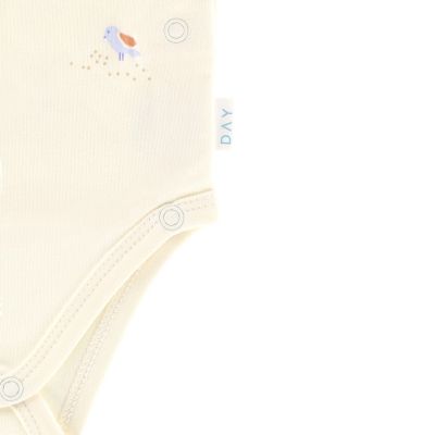 DAY Overslagromper Korte Mouw - Cream - Mt. 50/56