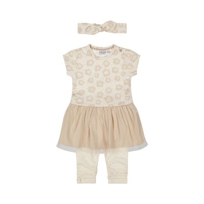 Dirkje 2-Delige Set Jurk - Tule - Beige