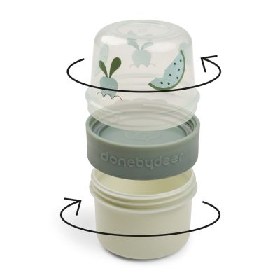 Done By Deer Snack Container S To go 2-Way Birdee Green