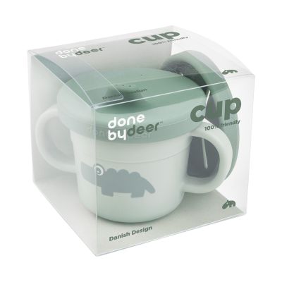 Done By Deer Foodie Spout/Snack Cup Croco Green