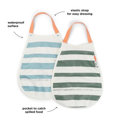 Done By Deer Slab Pull-Over Stripes Blue/Green 2-Pack