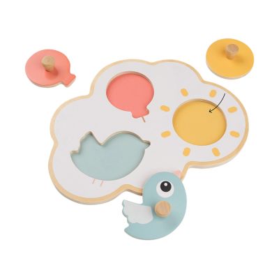 Done By Deer First Peg Puzzle Happy Clouds Colour Mix