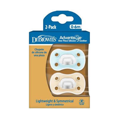 Dr. Brown's Fopspeen - Symmetrisch - 0-6 Mnd - 2 Stuks - Blue/Cream 