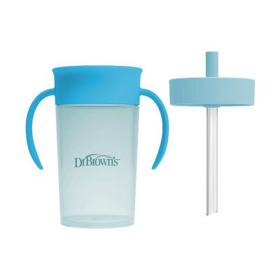 Dr. Brown’s Rietje naar 360° Beker Set - Ocean Blue 