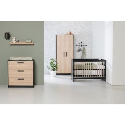 Europe Baby Nova Hanglegkast 2 Deuren - Zwart/Eiken