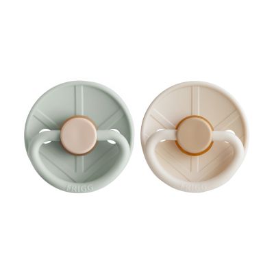 Frigg Little Viking Fopspeen - Rond - 2 Stuks - 0-6 Mnd - Sage/Cream