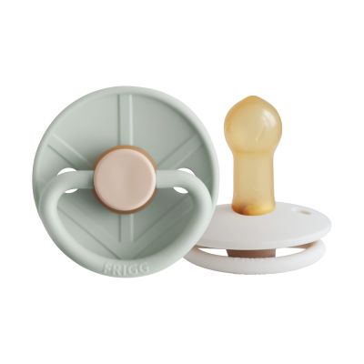FRIGG Little Viking Fopspeen - Rond - 2 Stuks - 6-18 Mnd - Sage/Cream