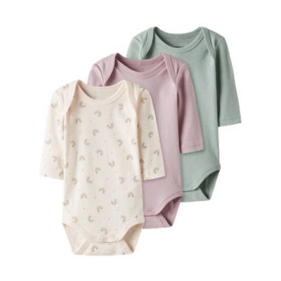 Name It Baby Romper - Set Van 3 - Offwhite/Roze/Groen
