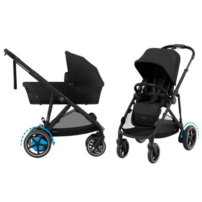 Cybex e-Gazelle S 3-in-1 Kinderwagen Set S - Black/Moon Black