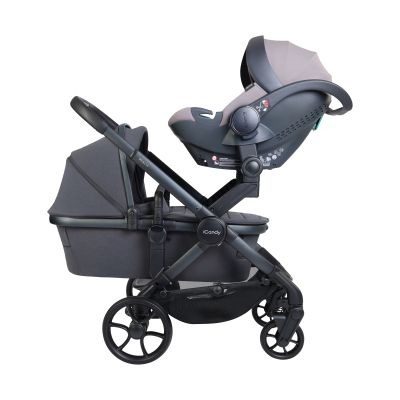 ICandy Peach 8 Twin Kinderwagen 3-in-1 Complete Travel Bundel - Grey/Storm Grey