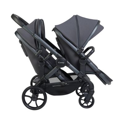 ICandy Peach 8 Twin Kinderwagen 3-in-1 Complete Travel Bundel - Grey/Storm Grey