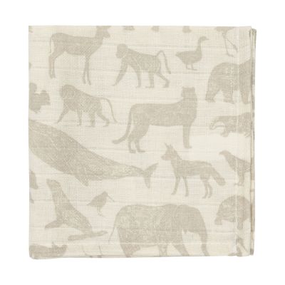 Jollein Monddoek Hydrofiel Animals Nougat 31 x 31 cm 3-Pack