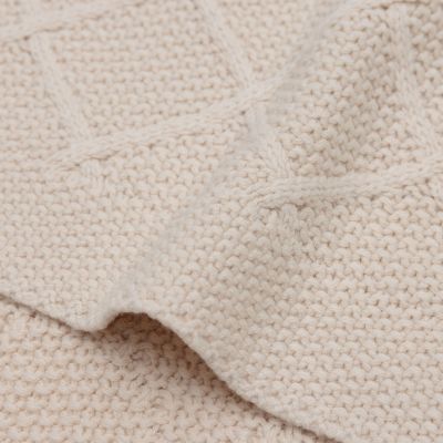Jollein Check Knit Wiegdeken - 75 x 100 cm - Oatmeal 