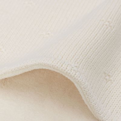 Jollein Cosy Knit Wiegdeken - 75x100cm - Ivory/Velvet