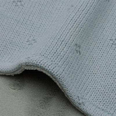 Jollein Cosy Knit Ledikantdeken - 100 x 150 cm - Sea Green / Velvet