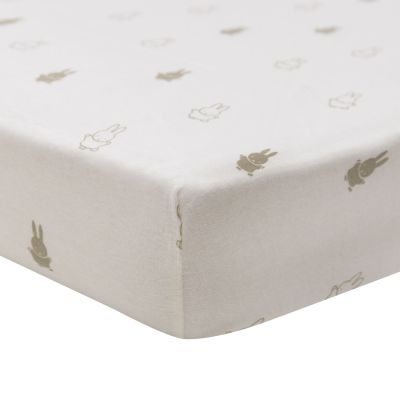 Jollein Ledikanthoeslaken Jersey Happy Miffy Olive Green 60 x 120 cm