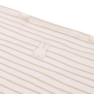 Jollein Multidoek Hydrofiel Small Miffy Stripe Biscuit 70 x 70 cm 3-Pack
