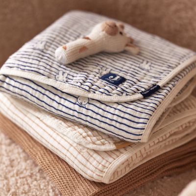 Jollein Wiegdeken Hydrofiel Miffy Stripe Biscuit 75 x 100 cm
