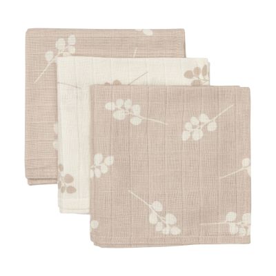 Jollein Monddoek Hydrofiel Twig Wild Rose 31 x 31 cm 3-Pack