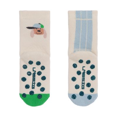 Laessig Anti‑Slip Sokken GOTS 2 pcs Dog - Maat 23‑26 Laessig Anti‑Slip Sokken GOTS 2 pcs Dog - Maat 23‑26