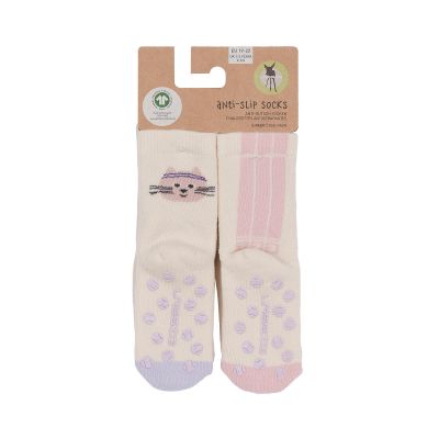 Lässig Anti‑Slip Sokken GOTS 2 pcs Cat - Maat 19‑22